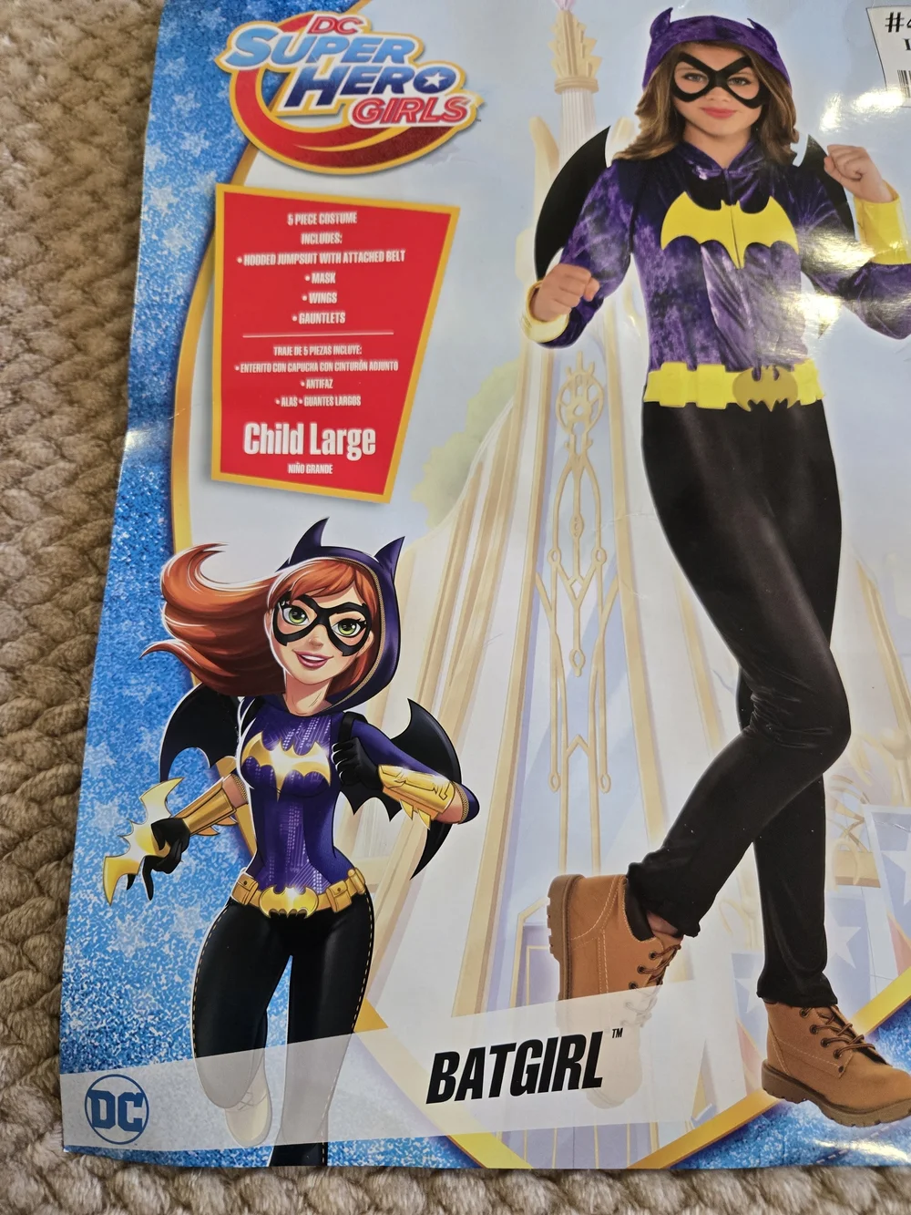 Batgirl Kids Costume - Purple and Black, Child Large